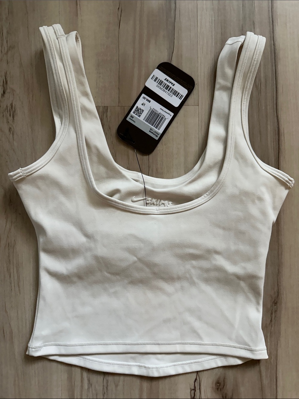 SKIMS NIKE Cream Double Strap Cropped Tank - Scoop Neck NWT